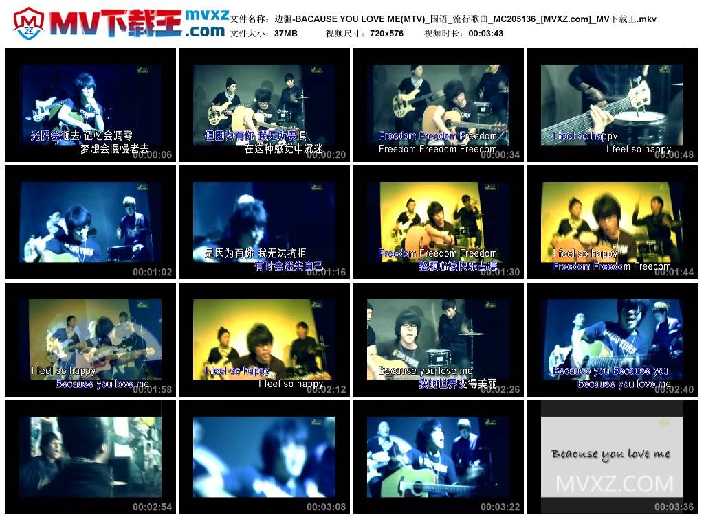 边疆-BACAUSE YOU LOVE ME(MTV)_国语_流行歌曲_MC205136